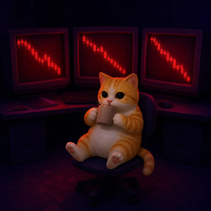 dip watching red charts on three monitors